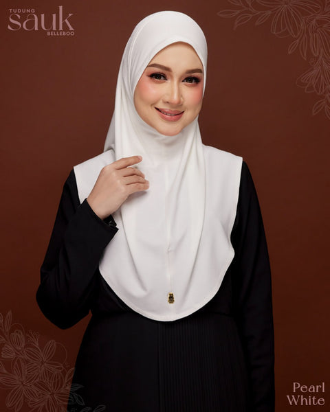 TUDUNG SAUK BELLEBOO (PEARL WHITE)