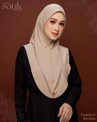 TUDUNG SAUK BELLEBOO (FEATHER BROWN)