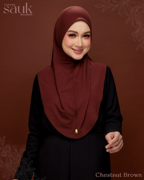 TUDUNG SAUK BELLEBOO (CHESTNUT BROWN)