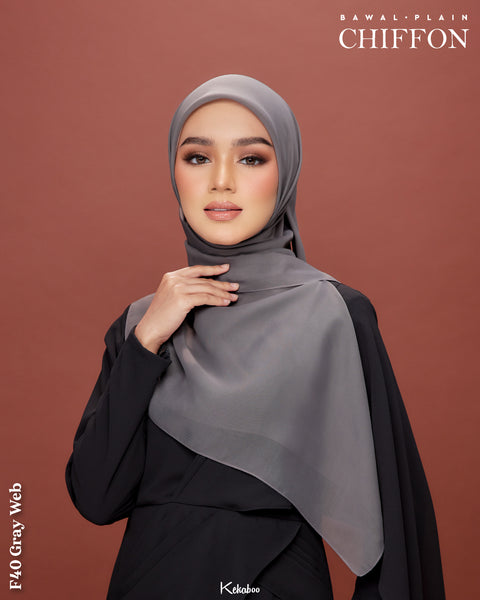 KEKABOO EASYWEAR CHIFFON PLAIN (F40 GRAY WEB)