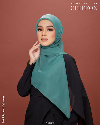 KEKABOO EASYWEAR CHIFFON PLAIN (F41 GREEN SHEEN)