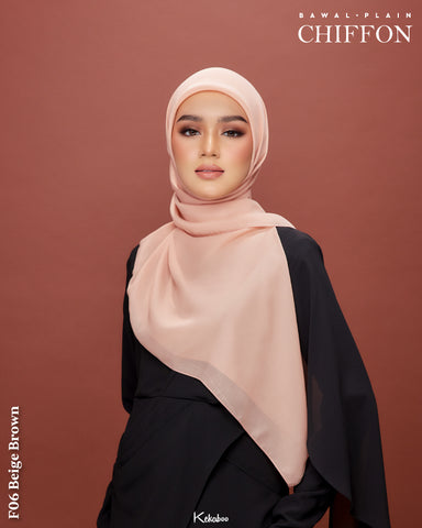 KEKABOO EASYWEAR CHIFFON PLAIN (F06 BEIGE BROWN)