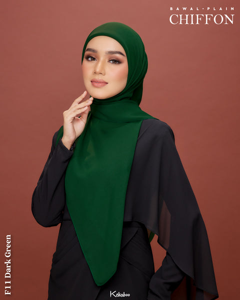 KEKABOO EASYWEAR PLAIN CHIFFON COLLECTION (F11 DARK GREEN)