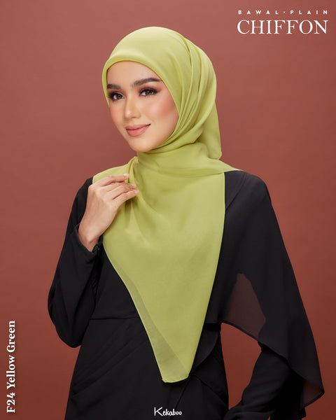 KEKABOO EASYWEAR CHIFFON PLAIN (F24 YELLOW GREEN)