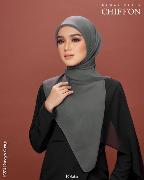 KEKABOO EASYWEAR CHIFFON PLAIN (F32 DAVYS GRAY)