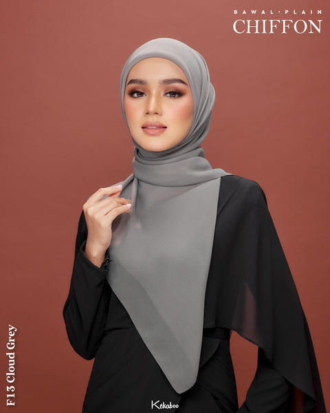 KEKABOO EASYWEAR PLAIN CHIFFON COLLECTION (F13 CLOUD GREY)